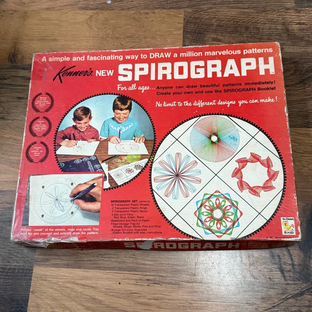 Vintage 1967 Kenner Spirograph Set No 401 Creative Drawing Toy Original Box